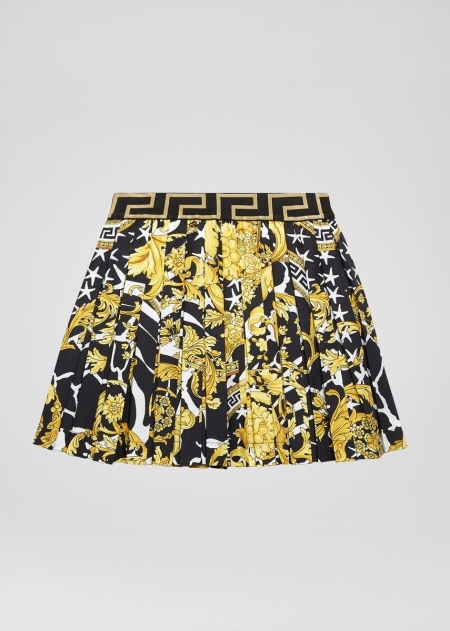 Fusta Versace Versace Savage Barocco Print Pleated Fete | VQNPMSG-35